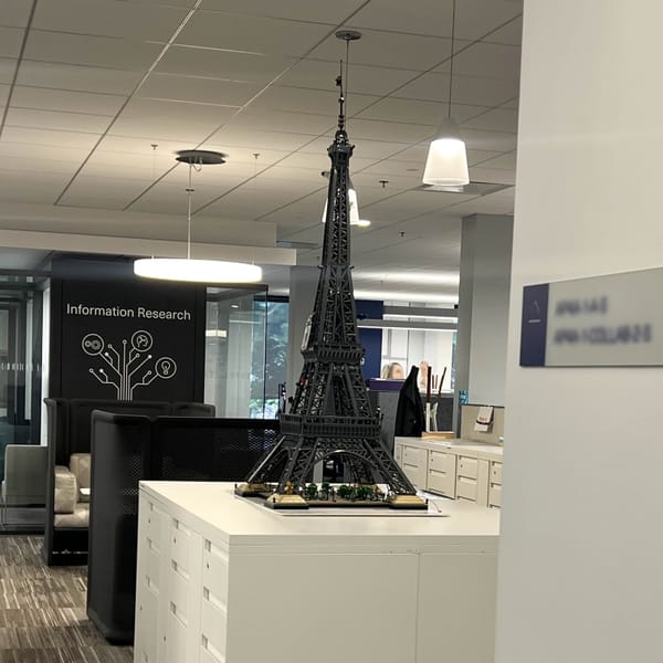 Eiffel tower lego set (5ft., 10,001 pieces)