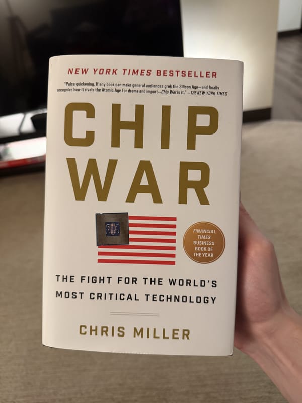Chip War, with an American flag on the front cover, but the stars have been substituted for an Intel CPU.