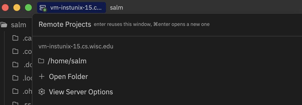 Successful Zed remote connection